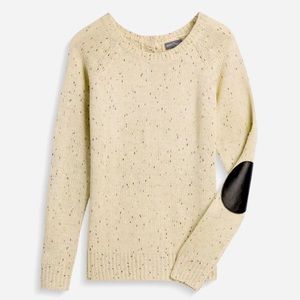 Market & Spruce Cream Sweater with Black Elbow Patch
